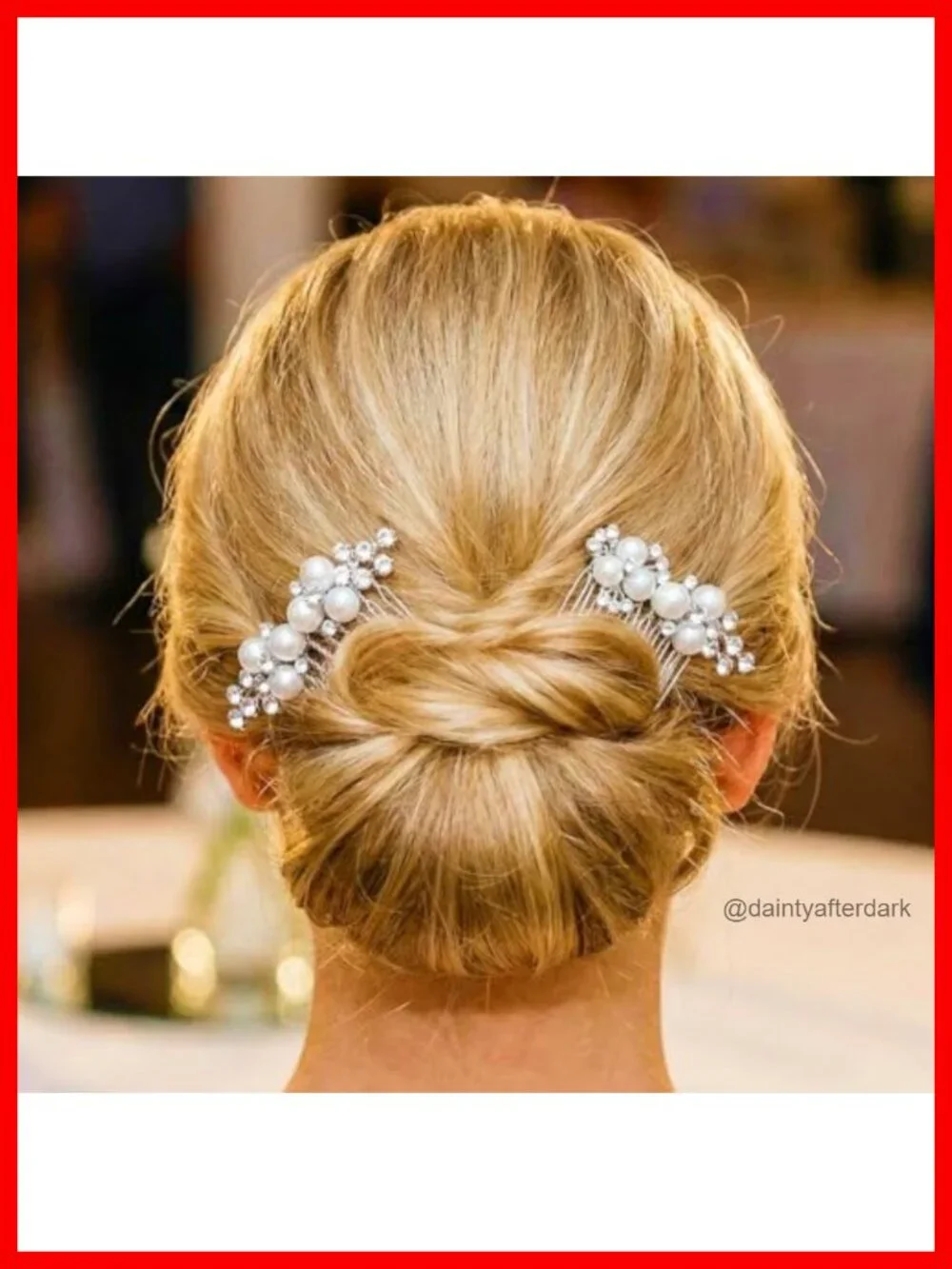 Pearl Rhinestone Hair Comb Wedding Bridal Hair Accessory 2 Pcs